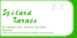 szilard karacs business card