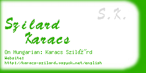 szilard karacs business card